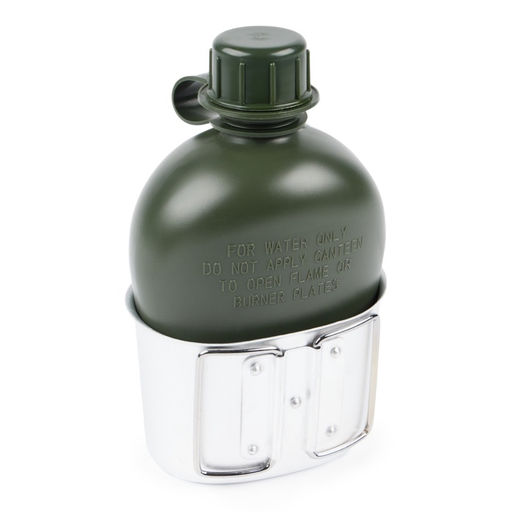 Фляжка армейская походная Adventure, 1 л, для воды, с котелком, пластиковая, зелёная - Simaland фото 4