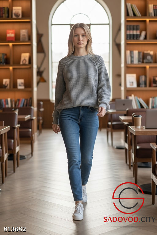 Свитер вязаный однотонный - Bruno фото 2