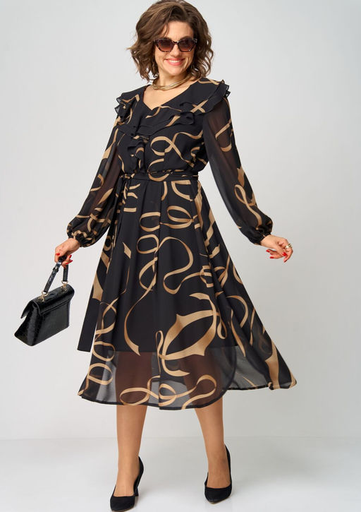 Платье EVA GRANT 7297В-Р принт ленты