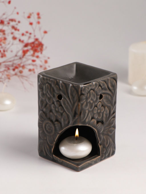 Аромалампа для эфирных масел Цветочный букет, керамика, т. оливковая, 7.7?7.7?12 см - Simaland фото 6