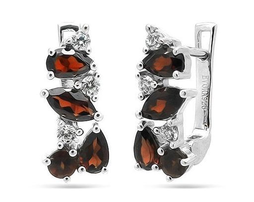 Серьги из серебра гранат, Нина