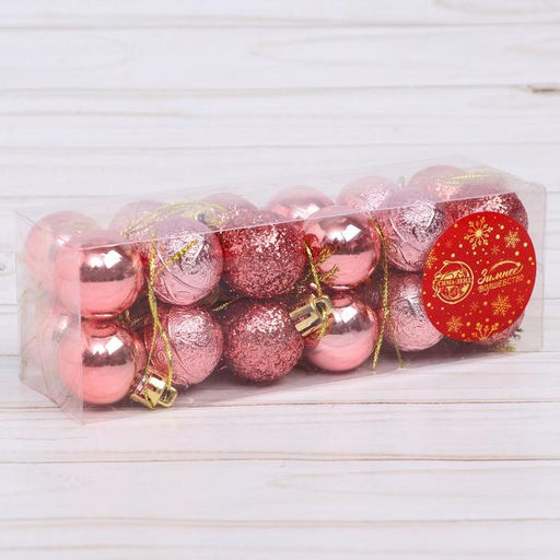 Ёлочные игрушки Блеск, шары новогодние, набор 24 шт., d=3 см - Зимнее волшебство фото 2