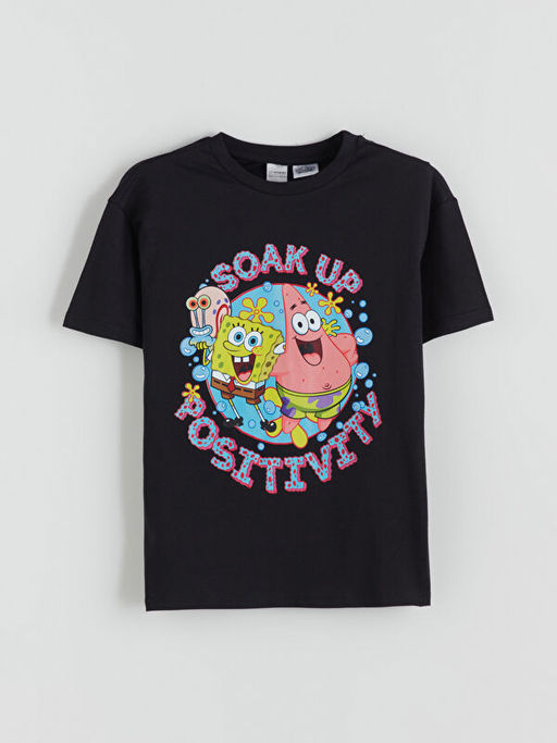 Bisiklet Yaka S?nger Bob Bask?l? K?z ?ocuk Ti??rt