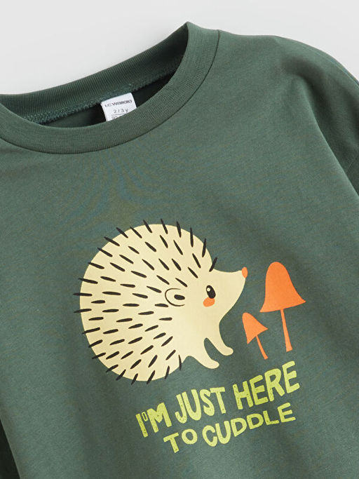 Bisiklet Yaka Bask?l? Erkek ?ocuk Ti??rt