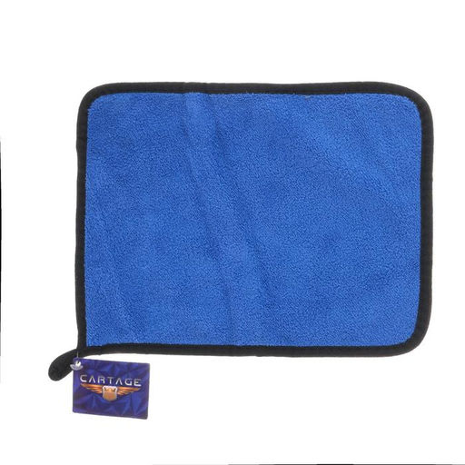 Цена за 2 шт. Тряпка для мытья авто, CARTAGE, микрофибра, 400г/м², 20×30 см, сине-серая