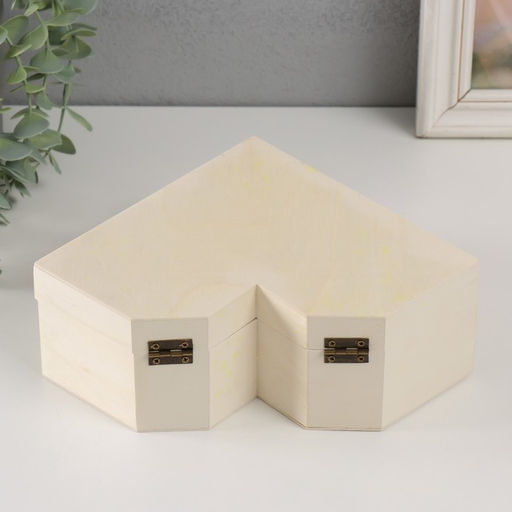 Шкатулка для росписи дерево Сердце с гранями, основа для творчества, крышка на магнитах, 24?18?8 см