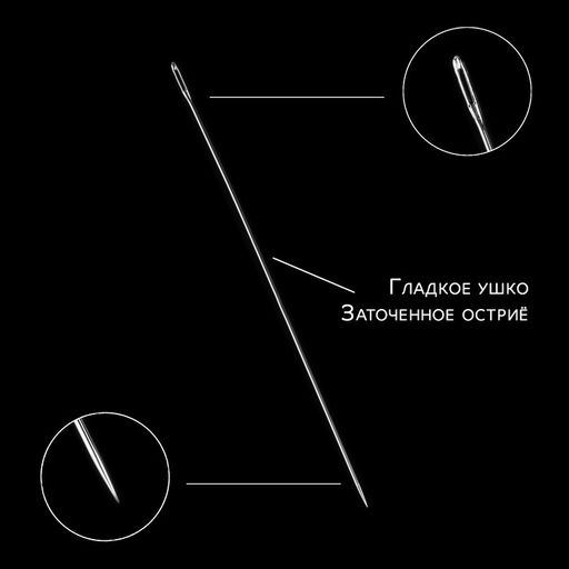Цена за 2 шт. Иглы швейные, d=0.45 мм, 3.8-5.6 см, набор 12 шт