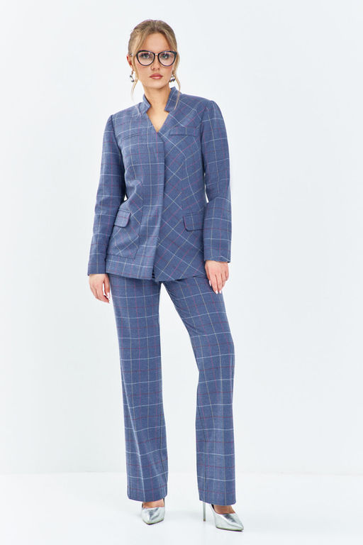Костюм Euro Moda 647 голубая клетка