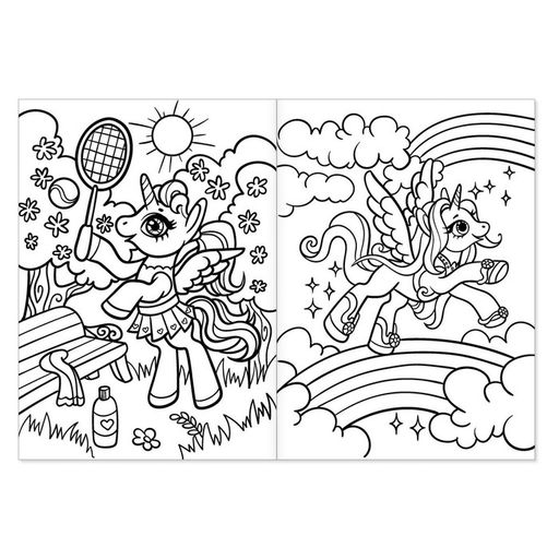 Раскраски для девочек набор Пони, 4 шт. по 16 стр., формат А4