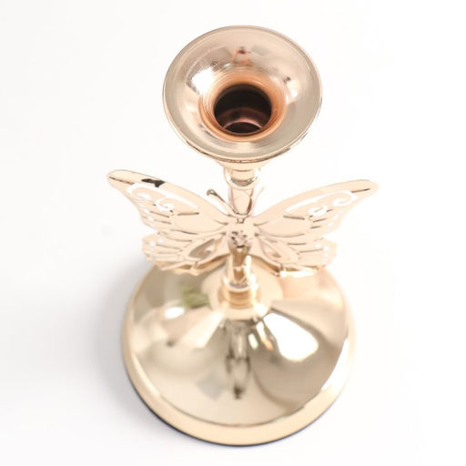 Металлический подсвечник на 1 свечу «Ажурная бабочка», d=2.5 см, золото, 11×11×20.5 см
