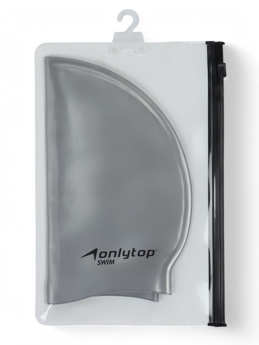 Шапочка для плавания взрослая, силиконовая, 46 гр, серая