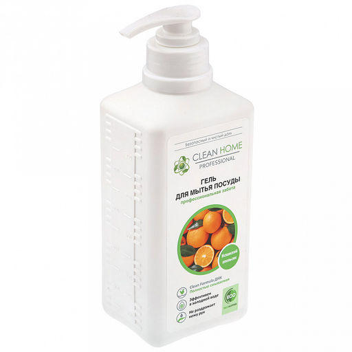 Гель для мытья посуды 1л, "Испанский апельсин", с дозатором 9х7,5х24см, "Clean Home" (Россия)