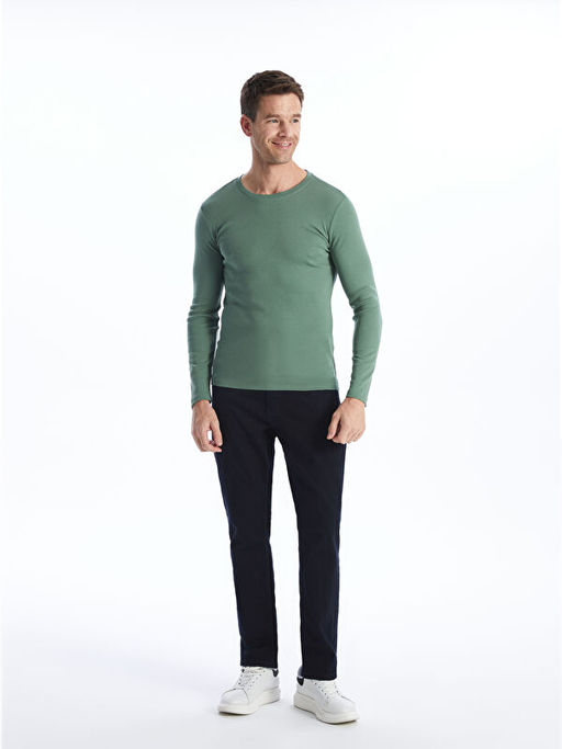 Bisiklet Yaka Uzun Kollu Erkek Sweatshirt