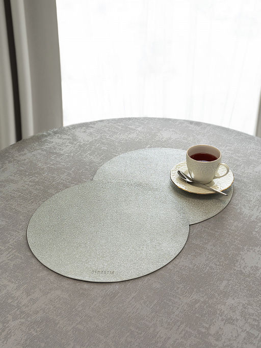 Набор салфеток сервировочных D33, 2 шт серебряный ПВХ - Denastia фото 2