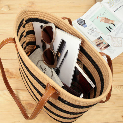 Сумка плетеная 27x43x13 / DW-21 /уп 50/коричнево-черная - Галеонтрейд фото 6