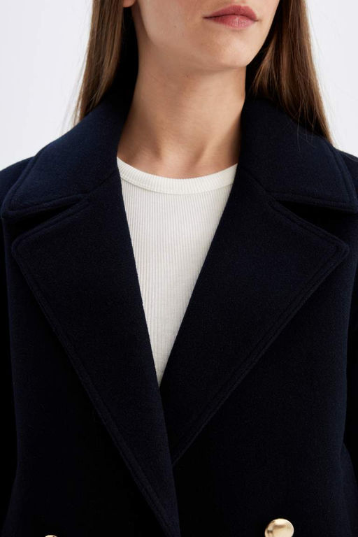 Пальто стандартного кроя с воротником-смокингом - Defacto фото 5