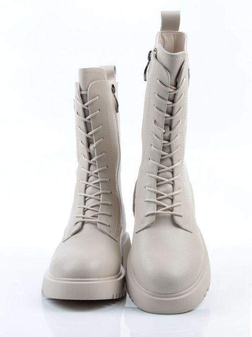 04-PAM366-2Z LT. BEIGE Ботинки зимние женские (натуральная кожа, 100% шерсть)