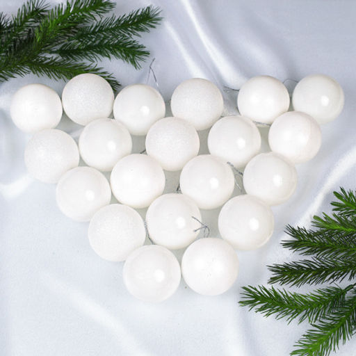 Елочные шары 20 штук 6 см / HX-3/10 /уп 30/ белые - Галеонтрейд фото 2