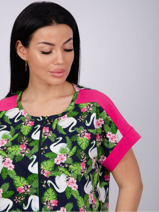 Халат "Анастасия" лебеди, трикотаж