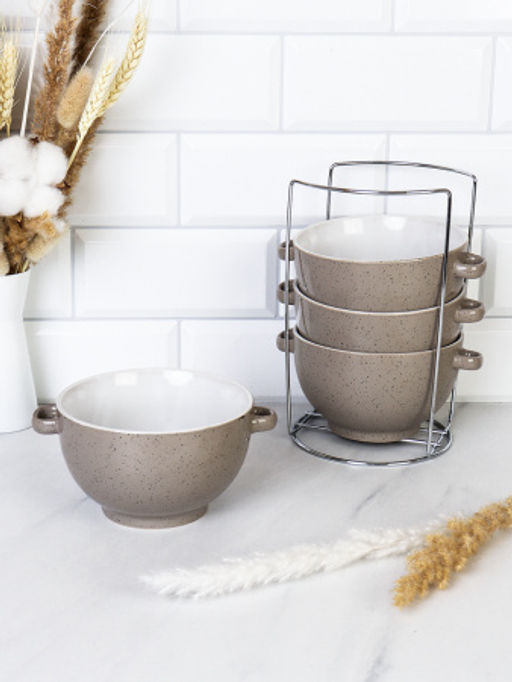 Супница с ручками 4 штуки на подставке / RT-654 /уп 6/ - ГалеонТрейд фото 2