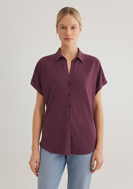 Lux Touch TENCEL TM Mor Modal Gomlek - Mavi фото 4