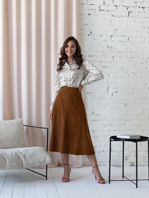 вельветовая юбка, на подкладке 1032-0725 - Трика фото 3