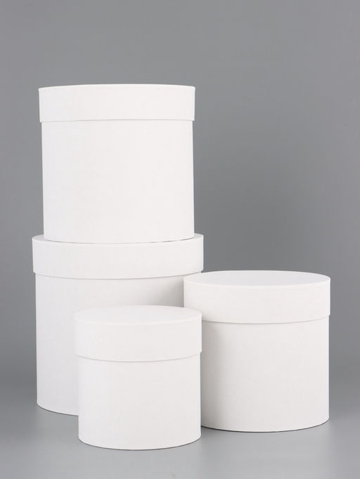 Набор круглых подарочных коробок 4 в 1 «Белизна», 20×19.5 ‒13×13 см