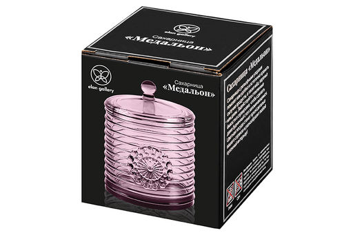 Сахарница 300 мл 8,5*8,5*12 см Медальон розовый, стекло - Elan gallery фото 15
