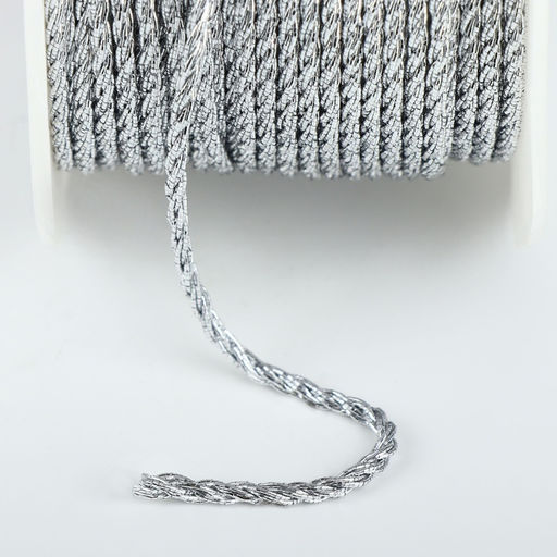 Цена за 2 шт. Нить для плетения, d=2 мм, 15±1 м, цвет серебряный