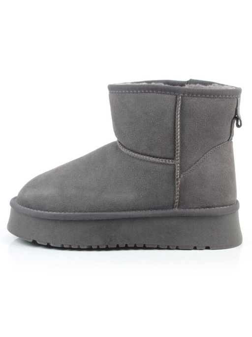 04-PF8521-5 GRAY Угги женские (натуральная замша, 100% шерсть)