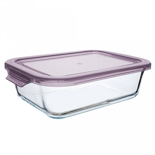 Контейнер стеклянный Argos 0,64л, 16,9х12,3х5,3см, прямоугольный, боросиликатное стекло, пластмассовая крышка, ручки-выступы с двух сторон, TalleR (Китай)