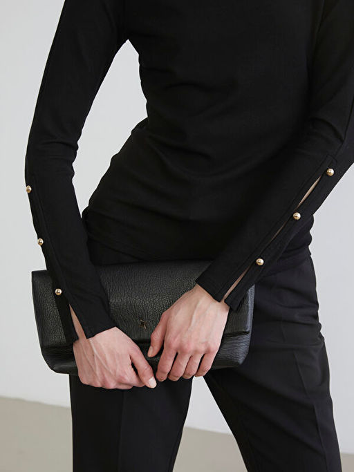 Bisiklet Yaka Fitilli Kad?n Ti??rt