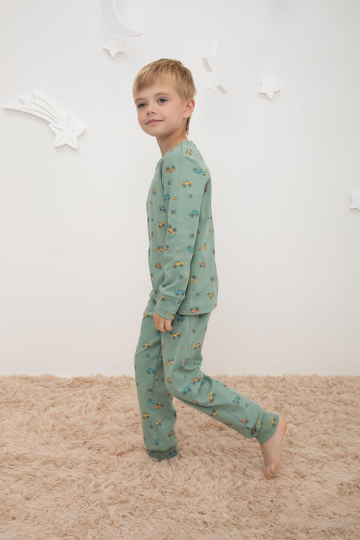 Crockid _ К 1552/гонки на весеннем зеленом пижама дет  фото 4