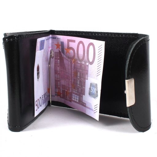 Зажим для купюр Croco-зк-300 (карм на мелочи, 2 кнопки) натуральная кожа черный шик (1) 205853  фото 3