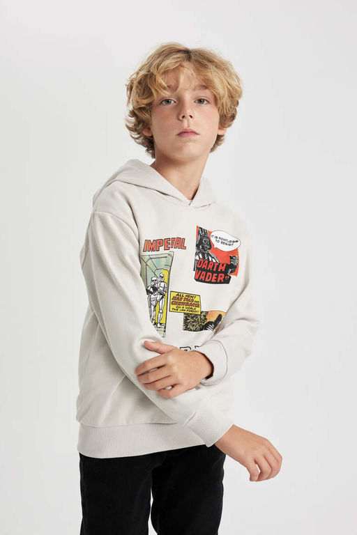 Толстовка с капюшоном для мальчиков Звездные войны - Defacto фото 3