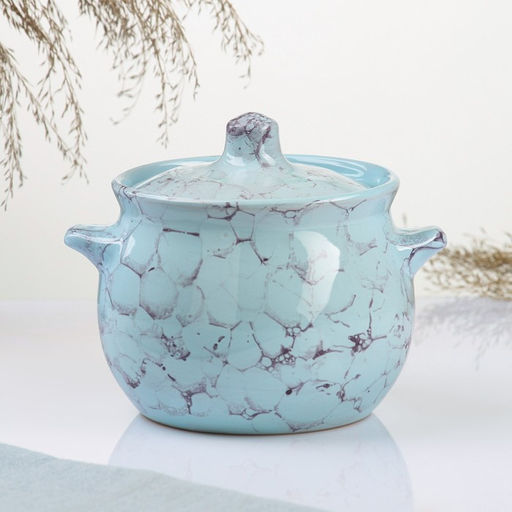 Горшочек для запекания Борисовская керамика «Романтика», 650 мл, 12.5×11.5 см, голубой