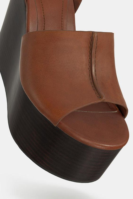 LEATHER WEDGE WITH STRAP - Zara фото 2
