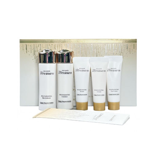 Набор антивозрастных глубокоувлажняющих миниатюр ISA KNOX Tervina Advanced Regenerating Special Gift Set 5pcs, Toner 25ml+Emulsion 25ml+Serum 10ml+Cream 10ml+Eye Cream 10ml
