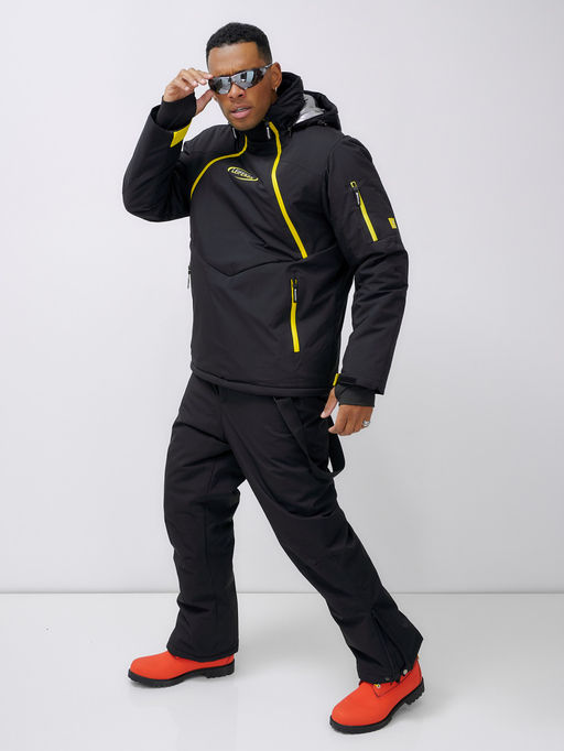 Горнолыжный костюм анорак мужской зимний черного цвета 389Ch - Leifensh фото 24