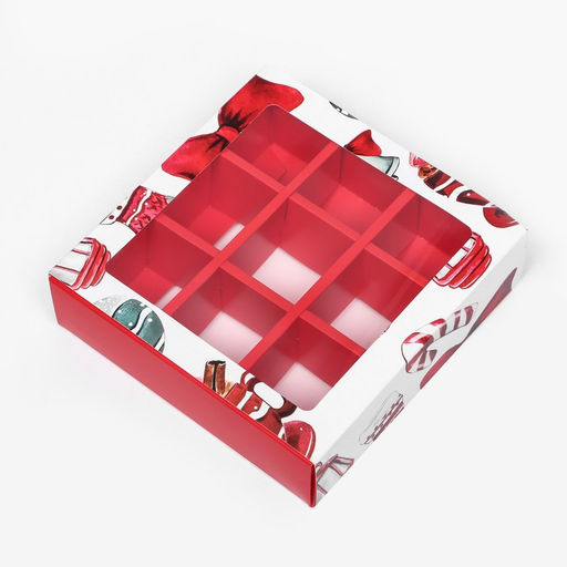 Цена за 2 шт. Коробка под 9 конфет Новогодний фонарик, 13.7?13.7?3.5 см - Дарите счастье фото 7