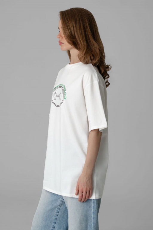 Арт. 3186 Футболка женская оверсайз 42-48 (4 шт) Цвет:молочный - Калинка фото 6