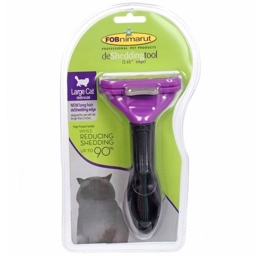 Расческа - пуходерка для вычесывания подшерстка "ФУРМИНАТОР", цвет оранжевый и фиолетовый, 6,5*15см (блистер)