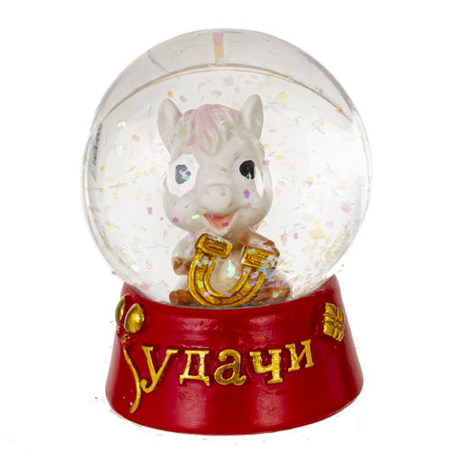 Фигурка декор в стекл шаре "Лошадка", L4,5 W4,5 H5,5 см, 4в.