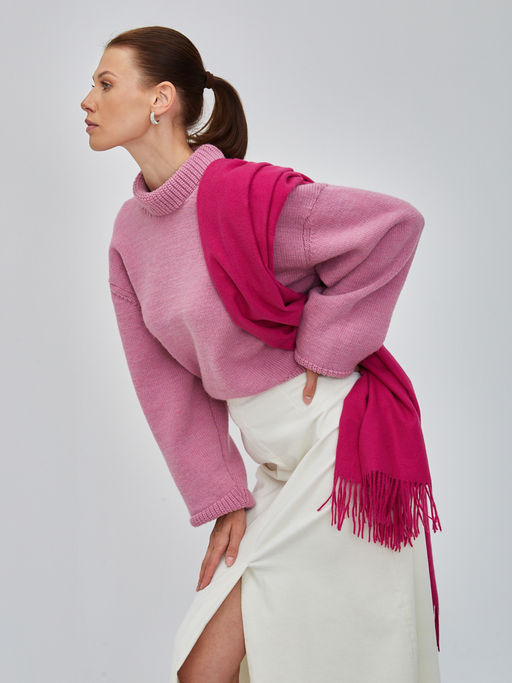 В составе шерсть и кашемир! теплый двусторонний палантин - Tantino фото 6