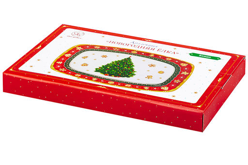 Блюдо 30*19*2,5 см Новогодняя елка квадратное, красный узор NEW BONE CHINA - Elan gallery фото 6