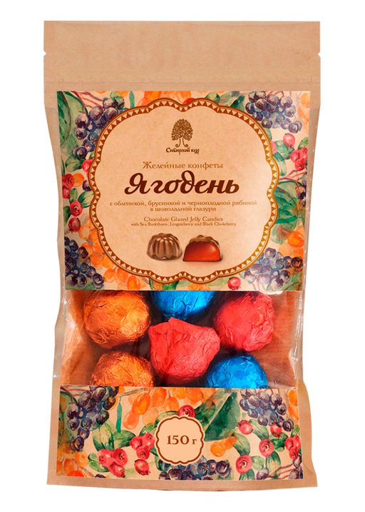Мармеладные конфеты Ягодень ассорти, 150 г | крафт-пакет - Сибирский кедр фото 6
