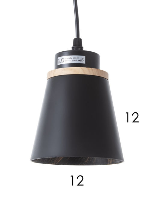 Светильник подвесной 30136/3, 3хE27, 40 Вт, чёрный