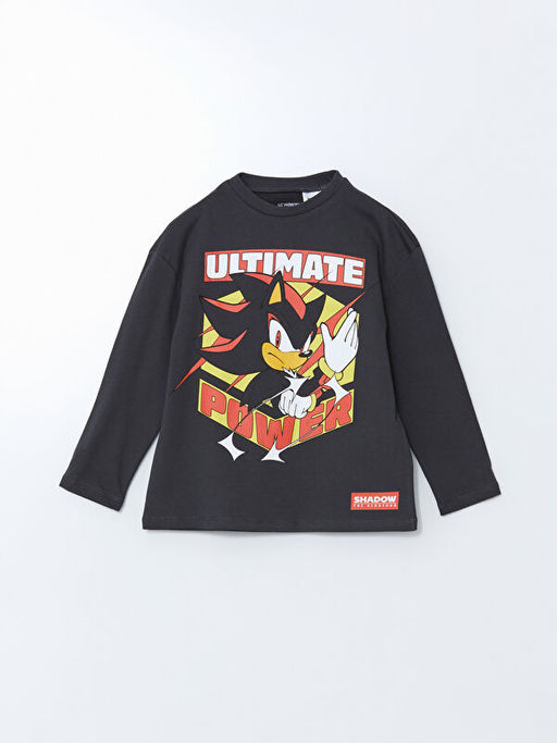 Bisiklet Yaka Sonic Bask?l? Erkek ?ocuk Ti??rt