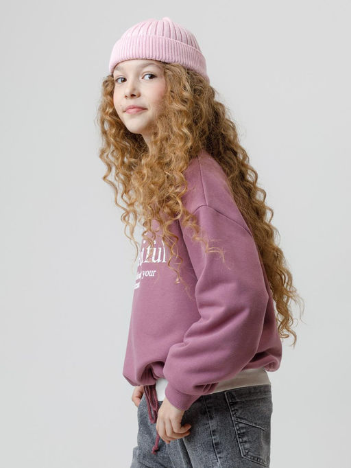 КР 302827/темная орхидея к595 джемпер (свитшот) для дев