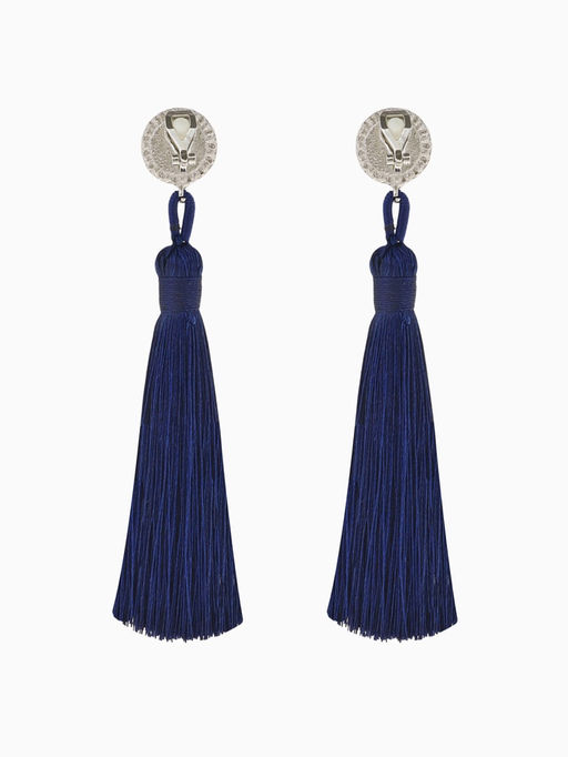 Клипсы для ушей QF Кисти, цвет синий, L кисти 7 см